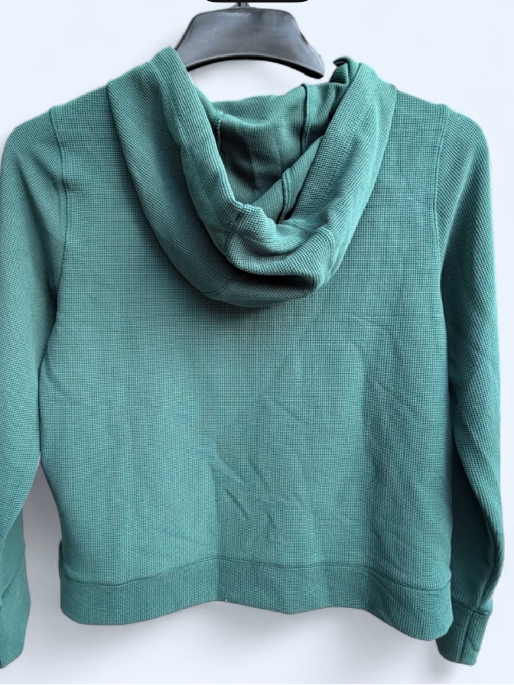 NWT DKNY Women's Green Hooded Waffle-Knit Pullover size X small
